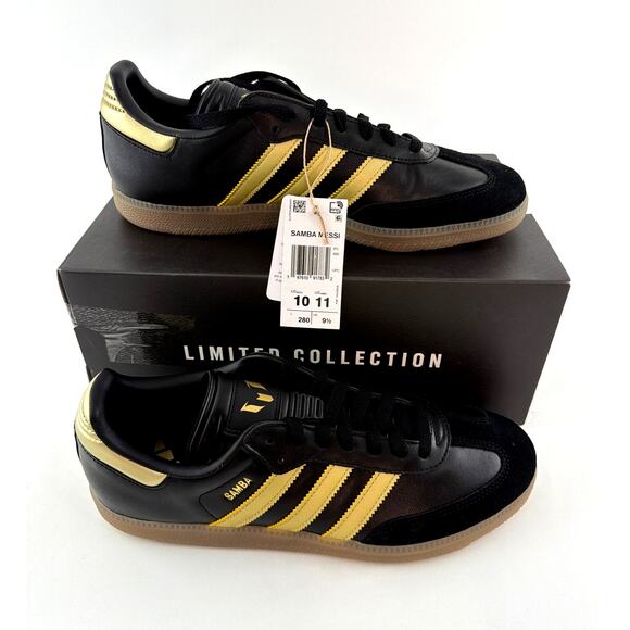 Adidas Unisex Core Black Gum Samba Messi Indoor Soccer Size M10 W11 - Picture 4 of 12
